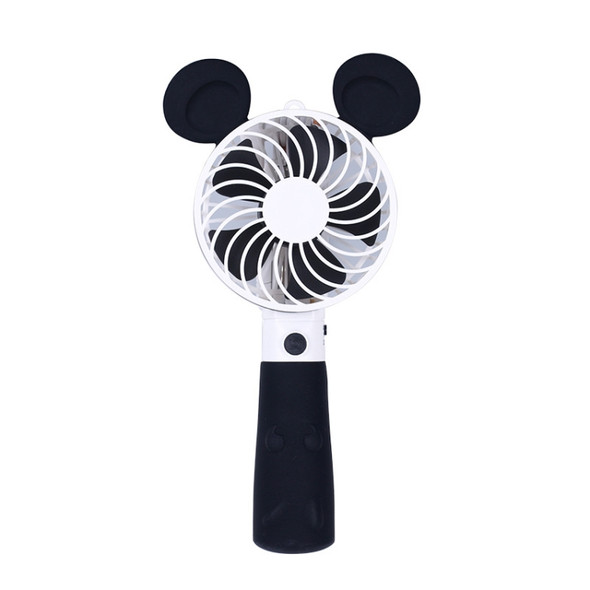 Portable Lovely Style Mini USB Charging Handheld Small Fan with Selfie Stick (Black)