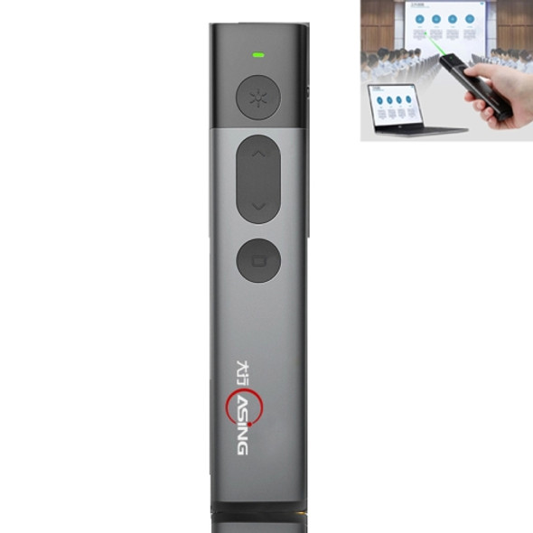 ASiNG A7 2.4GHz Wireless Green Laser Presenter PowerPoint Clicker Representation Remote Control Pointer, Control Distance: 100m