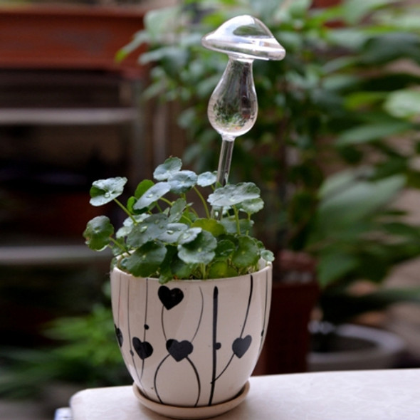 Mushroom Shape House Plants Flowers Water Feeder Automatic Self Watering Clear Glass Devices(Transparent)