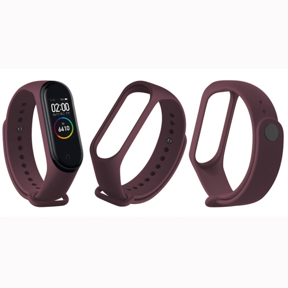Pure Color Soft TPU Replacement Watchbands for Xiaomi Mi Band 4, Host Not Included (Wine Red)