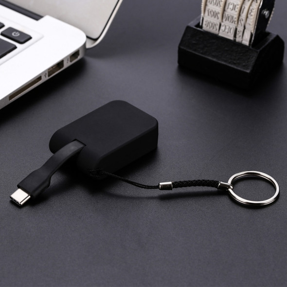 Portable Keychain USB-C USB 3.1 Type C Male to VGA Female 2K 1080P Display Monitor Adapter Convertor Cable for Macbook