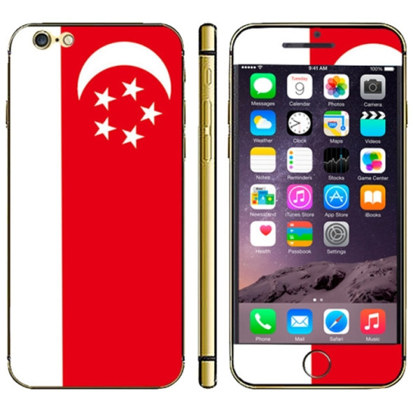 Singapore Flag Pattern Mobile Phone Decal Stickers for iPhone 6 Plus & 6S Plus
