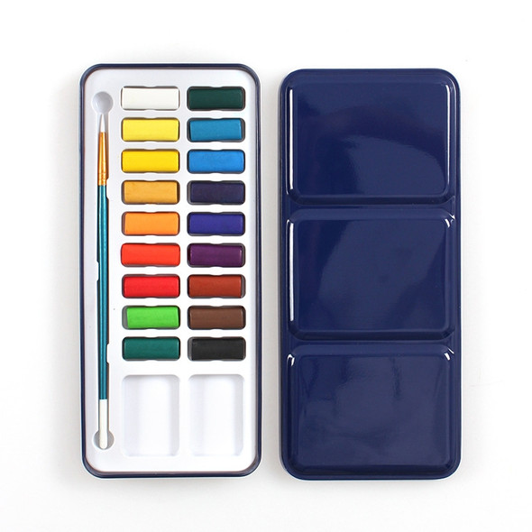 18 Colors Portable Iron Box Solid Watercolor Paints Set for Artist School Student Outdoor Water Color Sketch Painting Stationery