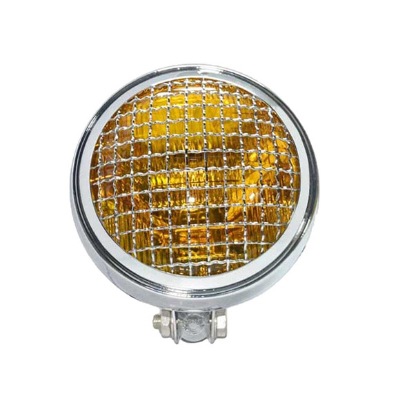 Motorcycle Silver Shell Harley Headlight Retro Lamp LED Light Modification Accessories (Yellow)