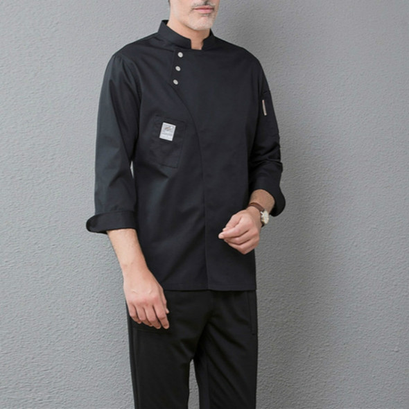 Men and Women Hotel Canteen Cake Baker Kitchen Long Sleeve Work Clothes, Size:XL(Black)