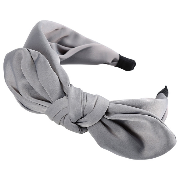 Rabbit Ears Cloth Bow Headband Girls Hair Hoop Bands Accessories(Grey)