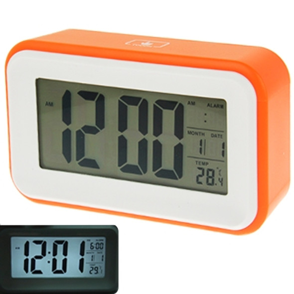 Multi Function Large Screen Alarm Clock with Calendar & LCD Light & Snooze Touch (Orange)