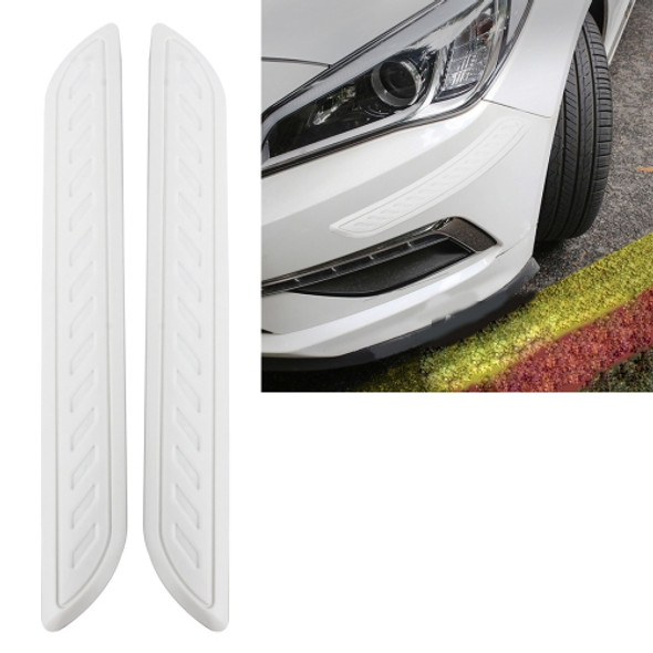 2 PCS Universal Car Auto Rubber Body Bumper Guard Protector Strip Sticker(White)