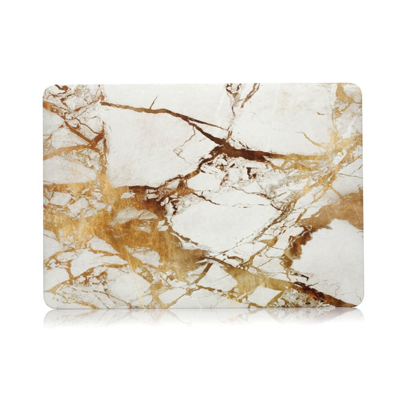 Beige White Gold Texture Marble Pattern Laptop Water Decals PC Protective Case for MacBook Pro 15.4 inch A1990 (2018)