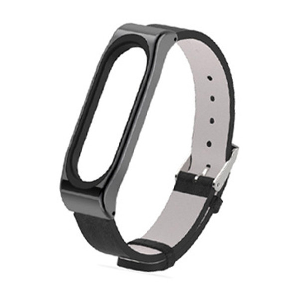 Mijobs PU Leather Strap for Xiaomi Mi Band 3 & 4 Wrist Straps Screwless Magnetic Bracelet Mi Band3 Smart Band Replace Accessories, Host not Included