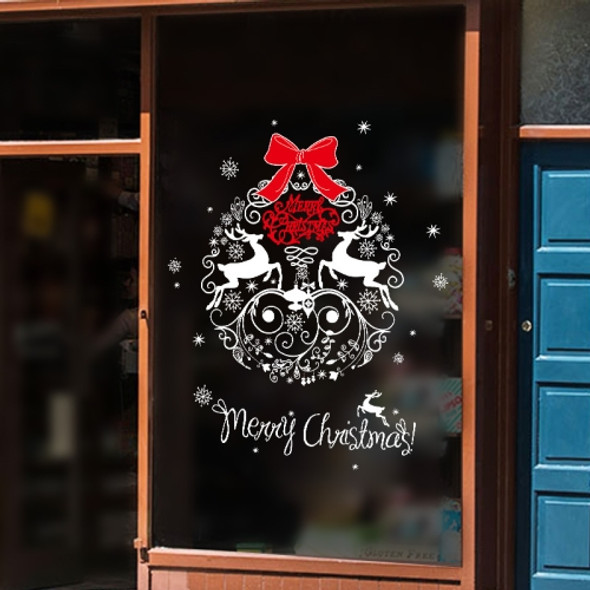 2 PCS Christmas Decoration Elk Santa Window Glass Sticker