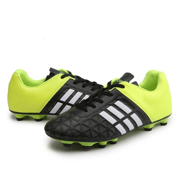 Comfortable and Lightweight PU Soccer Shoes for Children & Adult (Color:Green Size:38)