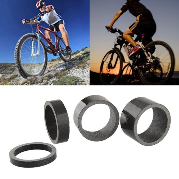 Bicycle Front Fork Headset Carbon Fiber Gasket Stem Wrist Backing Ring 3K Carbon Fiber 5 / 10 / 15 / 20mm