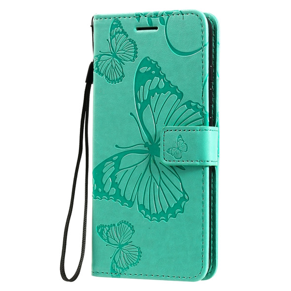 For LG K20 Pressed Printing Butterfly Pattern Horizontal Flip PU Leather Case with Holder & Card Slots & Wallet & Lanyard(Green)