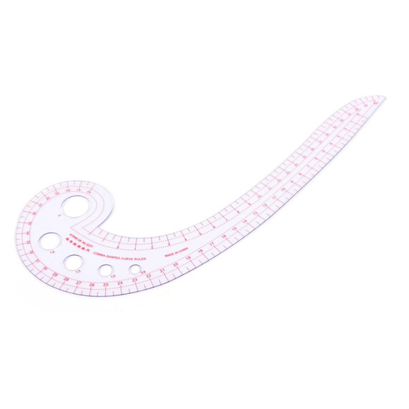 2 PCS Long Comma Shaped Plastic Transparent Curve Ruler(Transparent)