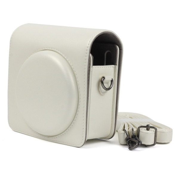 Pearly Lustre PU Leather Case Bag for FUJIFILM Instax SQUARE SQ6 Camera, with Adjustable Shoulder Strap(White)