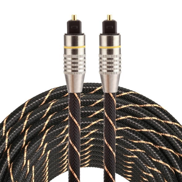 10m OD6.0mm Gold Plated Metal Head Woven Net Line Toslink Male to Male Digital Optical Audio Cable