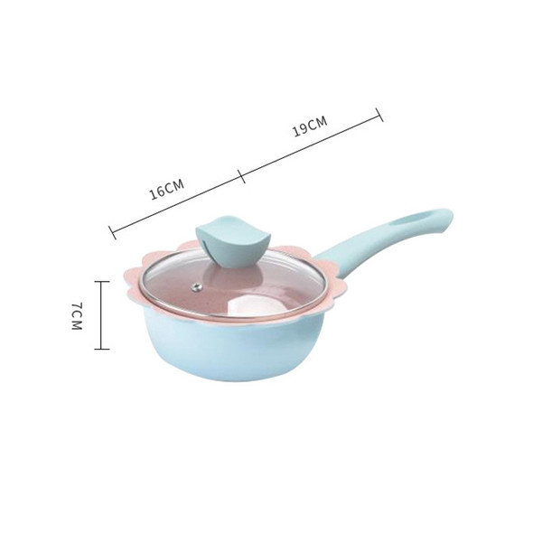 Baby Complementary Food Pot Cooking Milk Pan Maifan Stone Non Stick Household Multifunction Small Pot, Color:Blue Milk Pan With Lid