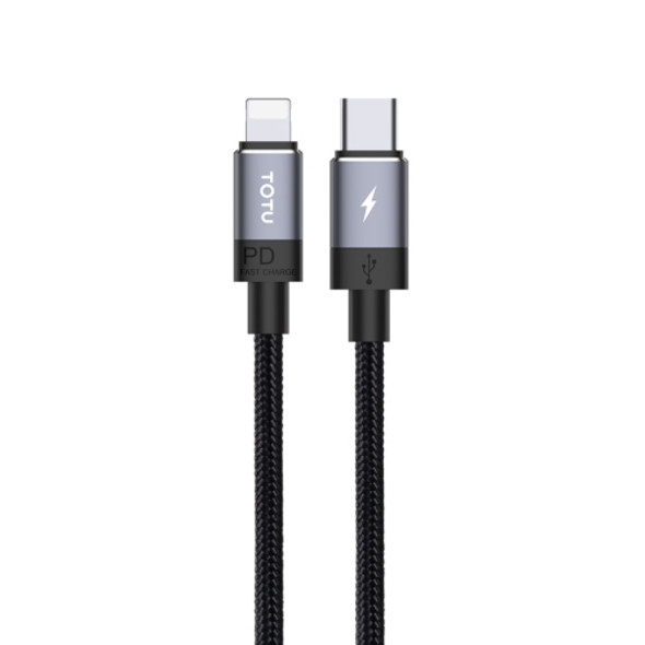 TOTUDESIGN Speedy Series BPD-001 PD USB-C / Type-C to 8 Pin Interface Fast Charge Data Sync Data Cable, Cable Length: 25cm (Grey)