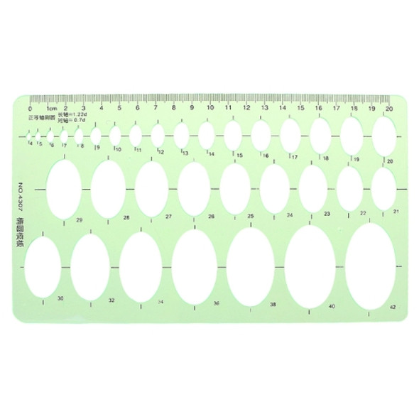 3 PCS Plastic Oval Geometric Ruler Stencil Measuring Tools