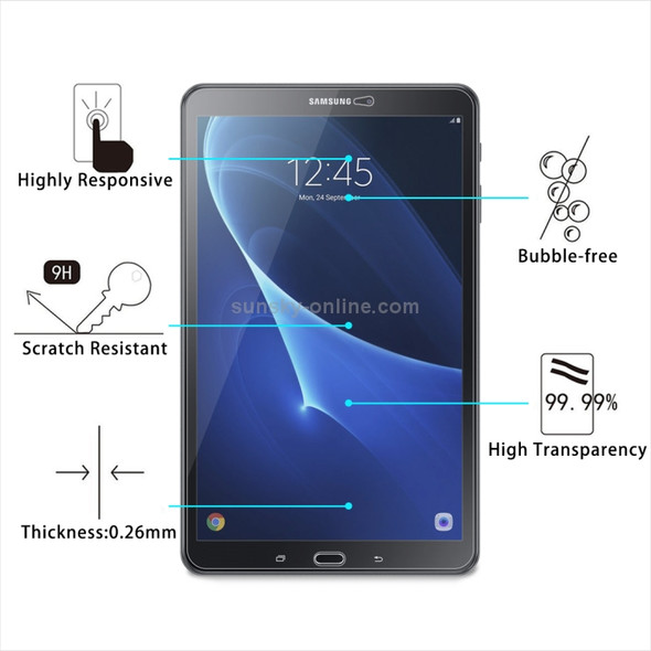 For Galaxy Tab A 10.1 (2016) T580 / T585 0.26mm 9H Surface Hardness 2.5D Explosion-proof Tempered Glass Screen Film