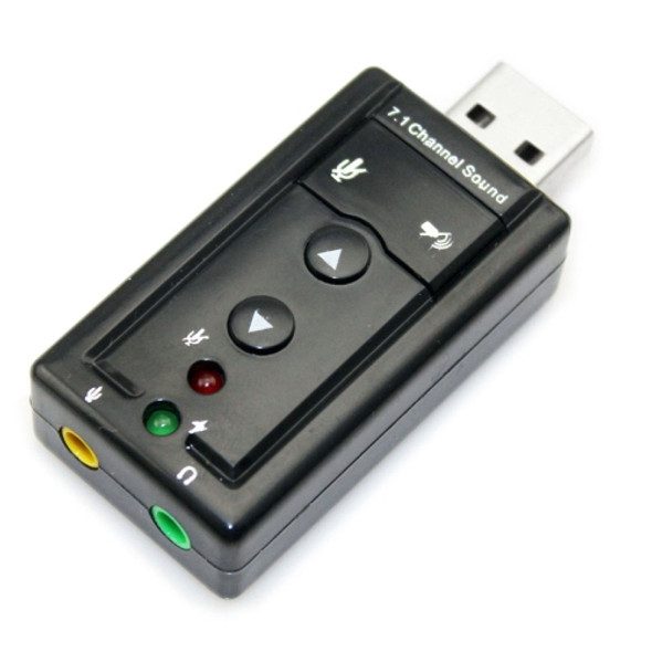 External USB 2.0 7.1 Channel 3D Virtual Audio Sound Card Adapter(Black)