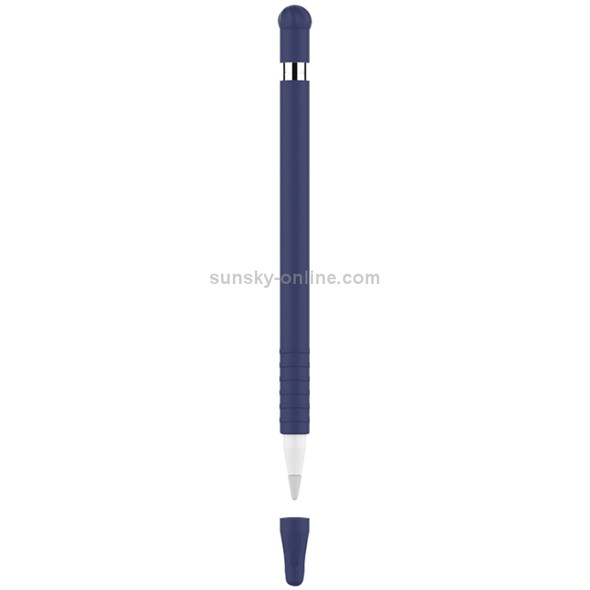 Anti-lost Cap Touch Screen Silicone Protective Cover for Apple Pencil 1(Dark Blue)