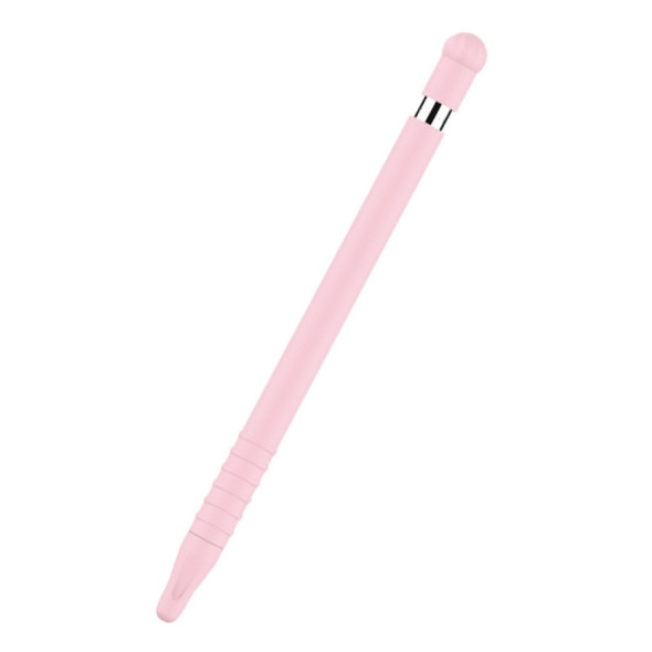 Anti-lost Cap Touch Screen Silicone Protective Cover for Apple Pencil 1(Pink)