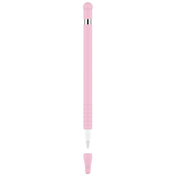 Anti-lost Cap Touch Screen Silicone Protective Cover for Apple Pencil 1(Pink)