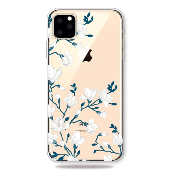 Pattern Printing Soft TPU Cell Phone Cover Case for iPhone 11 Pro Max(Magnolia)