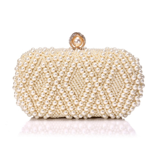 Women Fashion Banquet Party Pearl Handbag Single Shoulder Crossbody Bag (Yellow)