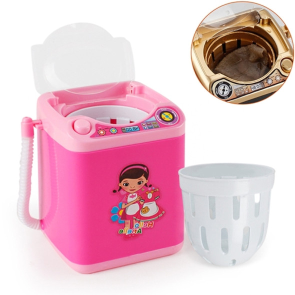 Mini Multifunction Kids Washing Machine Toy Beauty Sponge Brushes Washer(Pink)