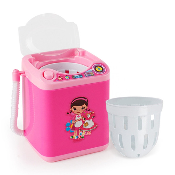 Mini Multifunction Kids Washing Machine Toy Beauty Sponge Brushes Washer(Pink)