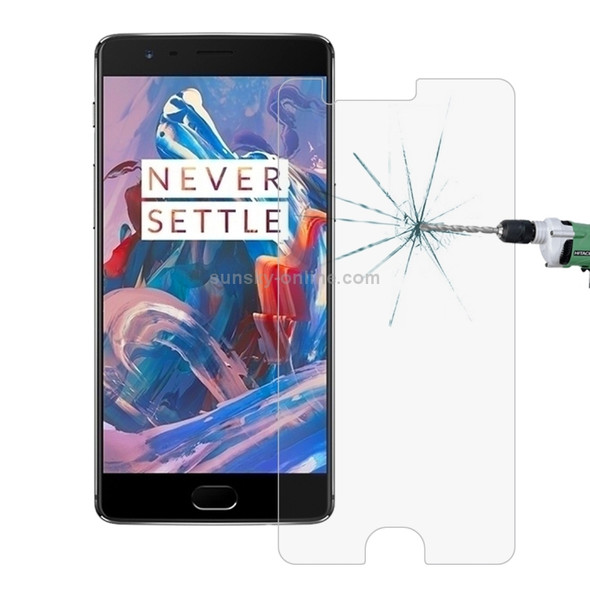 2 PCS for Oneplus Three 0.26mm 9H Surface Hardness 2.5D Explosion-proof Tempered Glass Screen Film