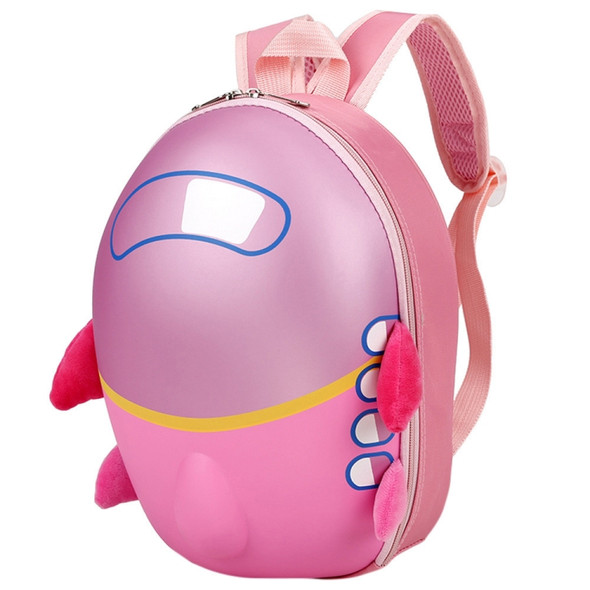 Kids Kindergarten Schoolbag Small Plane Backpack Waterproof Breathable Eggshell Backpack(Pink)