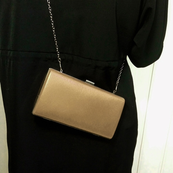 Women Fashion Banquet Party Square Handbag Single Shoulder Crossbody Bag (Gold)
