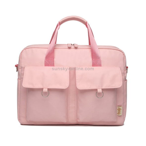 Laptop Bag Double Pocket Single Shoulder Bag, Size: 13.3 Inches (Pink)