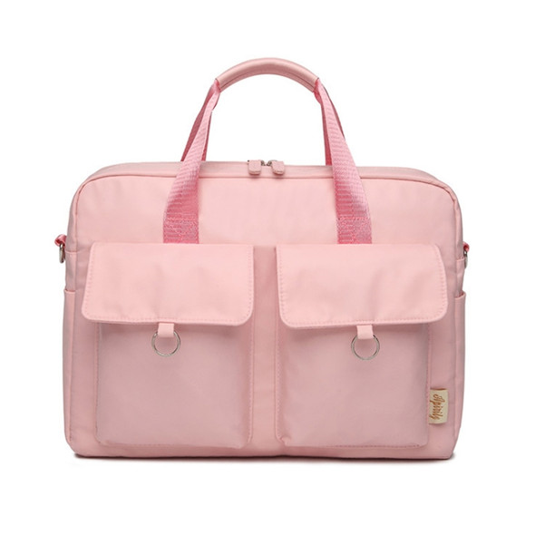 Laptop Bag Double Pocket Single Shoulder Bag, Size: 13.3 Inches (Pink)