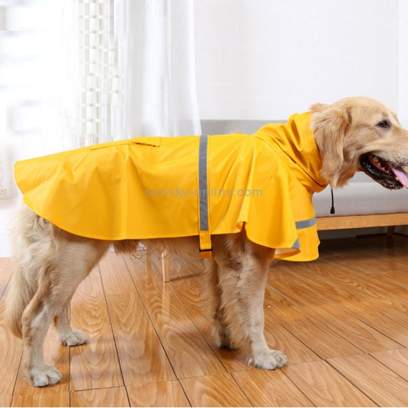 Teddy Golden Retriever Large Dog Practical Reflective Breathable Raincoat(Yellow XL)