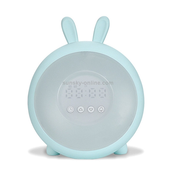 Creative Cartoon Rabbit Shape Digital LED Smart USB Charging Children Alarm Clock(Blue)