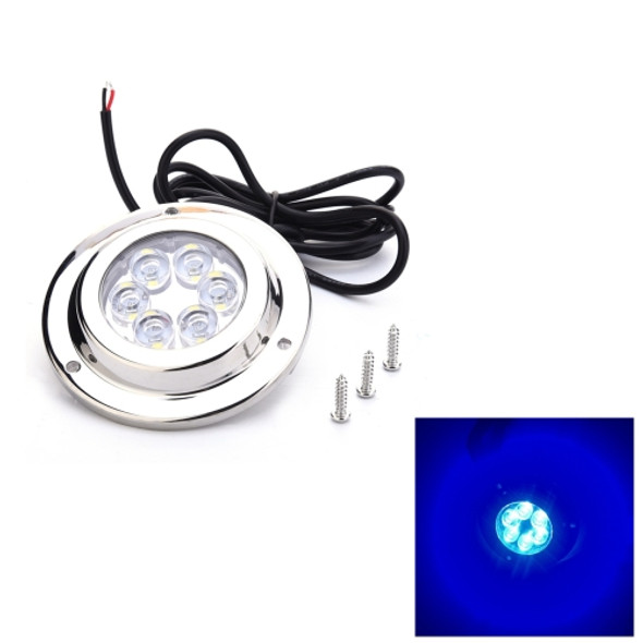 DC 10-30V 12W IP68 316 Stainless 6 LEDs Blue Light Underwater Light Boat High Power Bright for Marine / Yacht