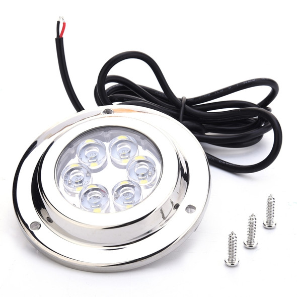 DC 10-30V 12W IP68 316 Stainless 6 LEDs White Light Underwater Light Boat High Power Bright for Marine / Yacht