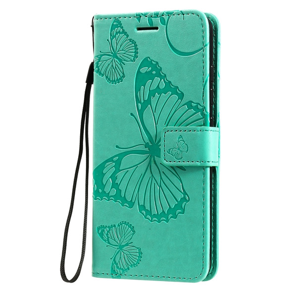 For LG K40s Pressed Printing Butterfly Pattern Horizontal Flip PU Leather Case with Holder & Card Slots & Wallet & Lanyard(Green)