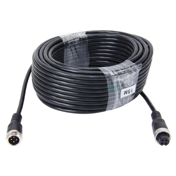 15m M12 4P Aviation Connector Video Audio Extend Cable for CCTV Camera DVR