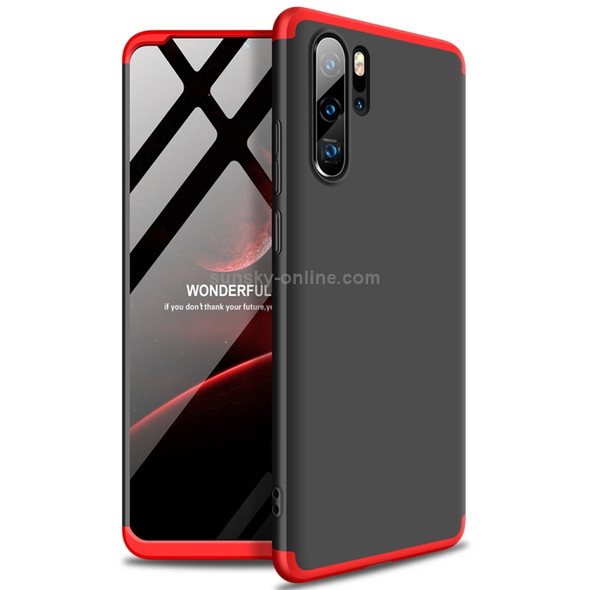 GKK Three Stage Splicing Full Coverage PC Case for Huawei P30 Pro(Black Red)