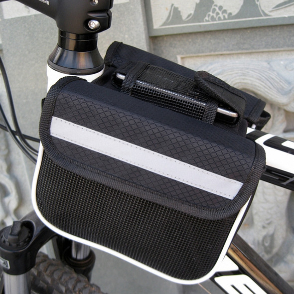 Bicycle Phone Bags Mountain Road Bike Front Head Bag Saddle Bag (Black)