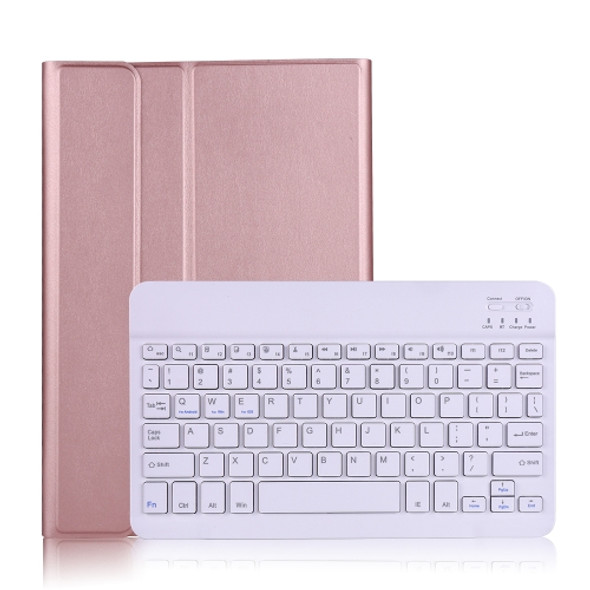 A860 For Samsung Galaxy Tab S6 10.5 inch T860 / T865 Detachable Bluetooth Keyboard Case with Pen Holder Elastic Strap (Rose Gold)