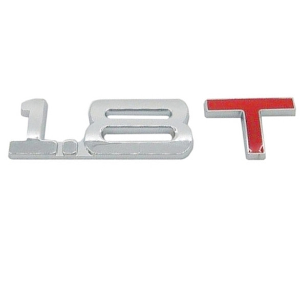 3D Universal Decal Chromed Metal 1.8T Car Emblem Badge Sticker Car Trailer Gas Displacement Identification, Size: 8.5x2.5 cm