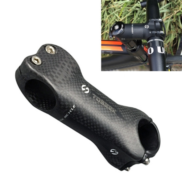 TOSEEK All Carbon Fiber 3KUD Texture Road Mountain Bike Ultra-light Handlebar Stem Riser Faucet, Size: 17 Degree, 80mm (Matte)