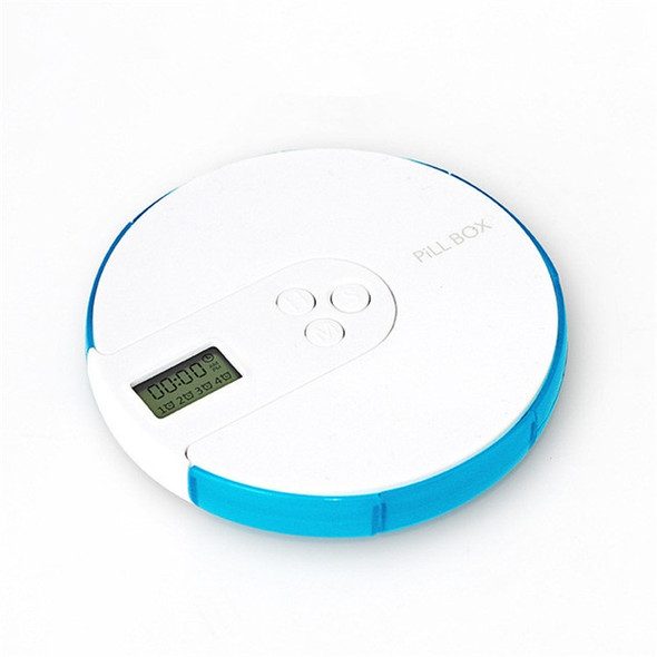 One Week Portable Timing Smart Pill Boxes Elder Reminding Electronic Medicine Box(Sky Blue)